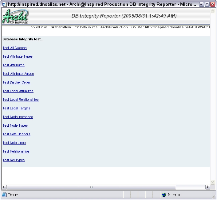Tool-DBIntegrityReport